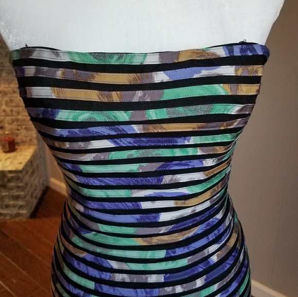 Strapless multicolored dress - Picture 4 of 8